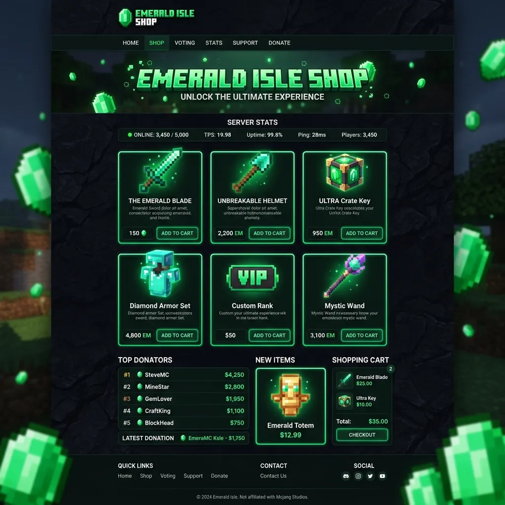 Podgląd szablonu CraftPay Emerald